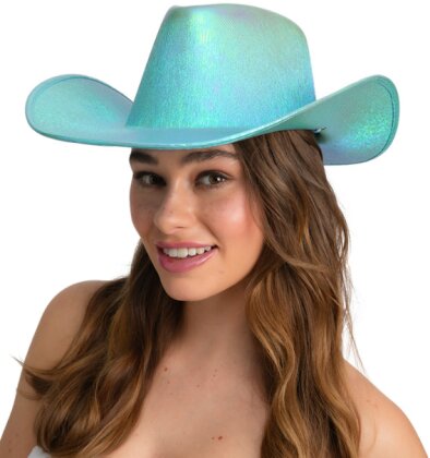 Cowboyhut Texan Aqua irisierend