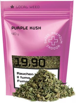 Local Weed ~ Purple Kush Trim ~ 40g - (CBD: 25% THC: 0.9%)