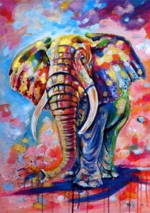 Diamond Painting Elefant pink 50x40 cm