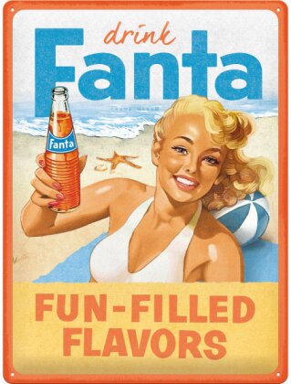 Fanta Beach Girl 30x40cm Blechschild