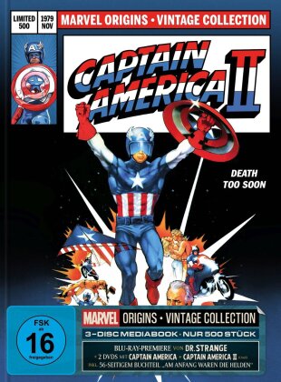Captain America 2 (1979) (Marvel Origins, Vintage Collection, Cover C, Édition Limitée, Mediabook, Blu-ray + 2 DVD)