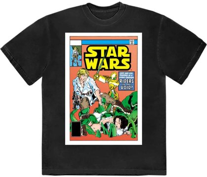 Star Wars - Luke & Leia Comic Cover (Black) T-Shirt
