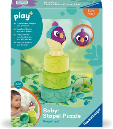 Play+ Baby-Stapel-Puzzle - Vogelnest