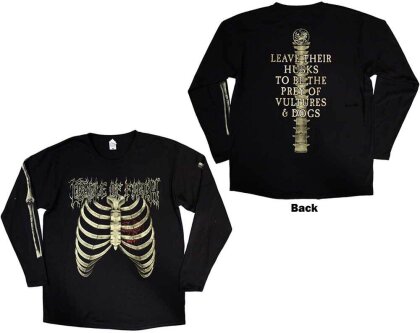 Cradle Of Filth Unisex Long Sleeve T-Shirt - Skeleton (Black) (Back & Sleeve Print)