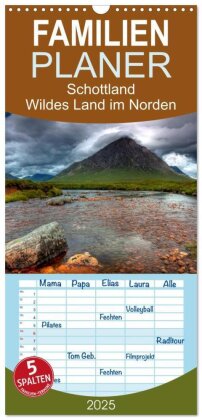 Familienplaner 2025 - Schottland - Wildes Land im Norden mit 5 Spalten (Wandkalender, 21 x 45 cm) CALVENDO