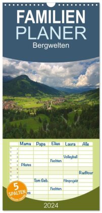 Familienplaner 2025 - Bergwelten mit 5 Spalten (Wandkalender, 21 x 45 cm) CALVENDO