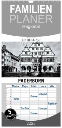 Familienplaner 2025 - Ein Blick auf Paderborn mit 5 Spalten (Wandkalender, 21 x 45 cm) CALVENDO