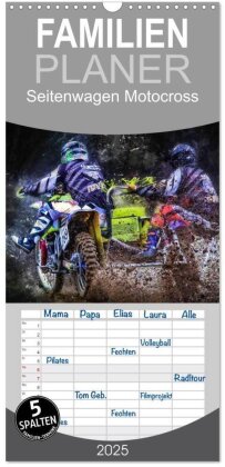 Familienplaner 2025 - Seitenwagen Motocross mit 5 Spalten (Wandkalender, 21 x 45 cm) CALVENDO