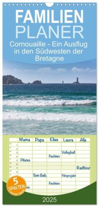 Familienplaner 2025 - Cornouaille - Ein Ausflug in den Südwesten der Bretagne mit 5 Spalten (Wandkalender, 21 x 45 cm) CALVENDO