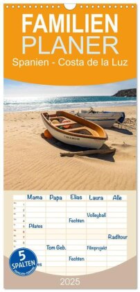 Familienplaner 2025 - Spanien - Costa de la Luz mit 5 Spalten (Wandkalender, 21 x 45 cm) CALVENDO