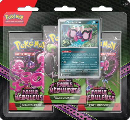 Pokémon JCC - Écarlate et Violet - Blister de trois boosters avec carte promo Fable Nébuleuse