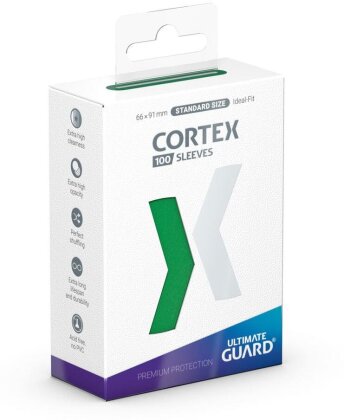 Protèges Cartes 100 pièces - Cortex - Standard - Vert