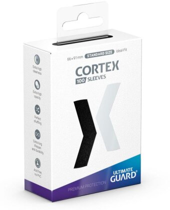 Protèges Cartes 100 pièces - Cortex - Standard - Noir