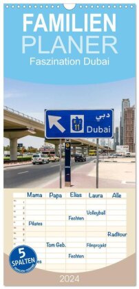 Familienplaner 2025 - Faszination Dubai mit 5 Spalten (Wandkalender, 21 x 45 cm) CALVENDO