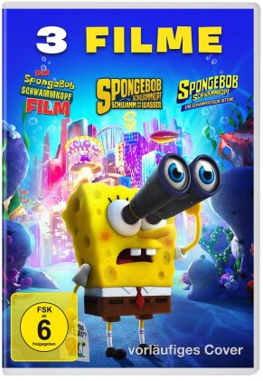 SpongeBob Schwammkopf 3 Filme - Der Film (2004) / Schwamm aus dem Wasser (2015) / Eine schwammtastische Rettung (2020) (3 DVD)