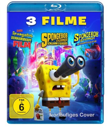 SpongeBob Schwammkopf 3 Filme - Der Film (2004) / Schwamm aus dem Wasser (2015) / Eine schwammtastische Rettung (2020) (3 Blu-rays)