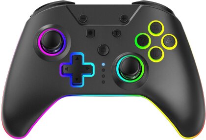 NuRival Light Up Wireless Game Controller - black [NSW]
