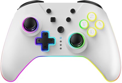 NuRival Light Up Wireless Game Controller - white [NSW]
