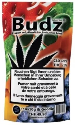Budz ~ Mixed Bag (Mango, Blueberry, Erdbeerli, Super Skunk) + Goodie ~ 4x10g