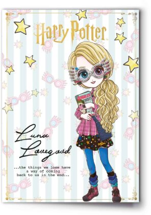 Harry Potter - Luna Lovegood Character Greetings Card With Glasses Pinbadge