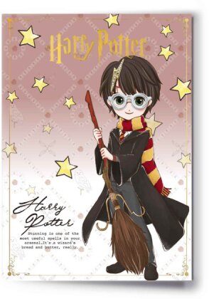 Harry Potter - Harry Potter Character Greetings Card With Glasses Pinbadge