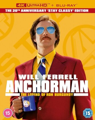 Anchorman - The Legend of Ron Burgundy (2004) (Stay Classy Edition, 20th Anniversary Edition, 4K Ultra HD + Blu-ray)