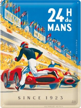 24h Le Mans blau Blechschild