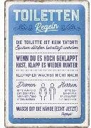 Blechschild. Home & Country / Toiletten-Regeln