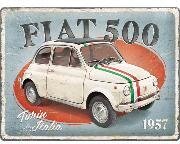 Blechschild. Fiat 500 - Turin Italia