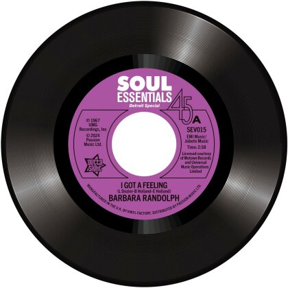 Barbara Randolph - I Got A Feeling / My Love Is Your Love (Forever) (7" Single)