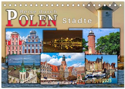 Reise durch Polen - Städte (Tischkalender 2025 DIN A5 quer), CALVENDO Monatskalender