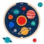 Multi-Language Solar System Wooden Tray Puzzle