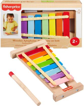 Buntes Xylophon Hammerspiel - 8 Plättchen, 2 Schlegel, für