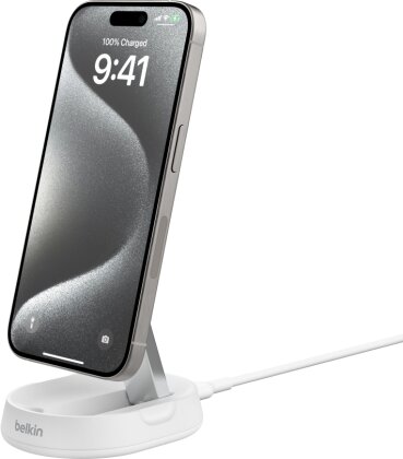 Belkin Boost Charge Pro Convertible Magnetic Wireless Stand with Qi2 15W - white