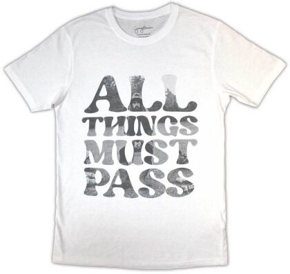 George Harrison Unisex T-Shirt - All Things Must Pass Text Infill - Grösse L