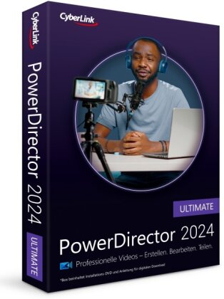 CyberLink PowerDirector 2024 Ultimate Professionelles Videobearbeitungsprogramm für PC mit Greenscreen und tausenden Effekten Fotoshow Für jede Filmproduktion Screen Recorder Windows [Box]