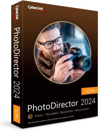 CyberLink PhotoDirector 2024 Ultra Leistungsstarkes Bildbearbeitungsprogramm Komplettes Fotostudio Erstellt perpekte Fotocollage / Fotoshow / Panorama Lichteffekte GIF Windows 10/11 [Box]