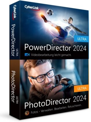 CyberLink PowerDirector 2024 Ultra & PhotoDirector 2024 Ultra Benutzerfreundliches Videobearbeitungsprogramm für PC mit Greenscreen Screen RecorderLeistungsstarkes Bildbearbeitungsprogramm [Box]