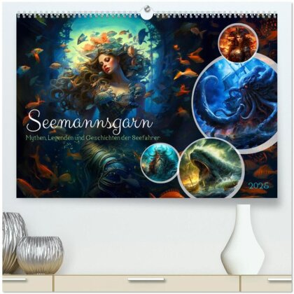 Seemannsgarn - Mythen, Legenden und Geschichten der Seefahrer (hochwertiger Premium Wandkalender 2025 DIN A2 quer), Kunstdruck in Hochglanz