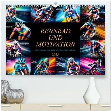 Rennrad und Motivation (hochwertiger Premium Wandkalender 2025 DIN A2 quer) - Kunstdruck in Hochglanz