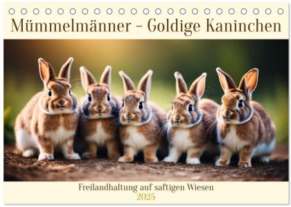 Mümmelmänner - Goldige Kaninchen (Tischkalender 2025 DIN A5 quer), CALVENDO Monatskalender
