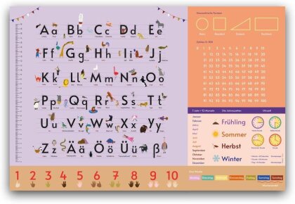 Alphabet Schreibtischunterlage lila 60 x 40cm