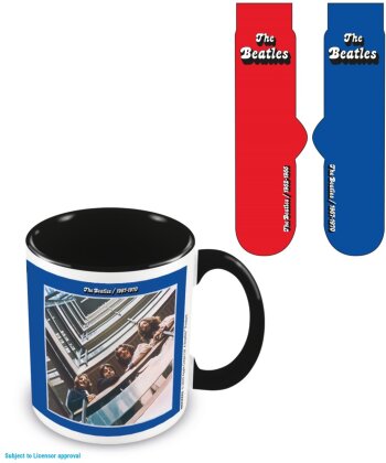 The Beatles: Red And Blue - Mug & Sock Set