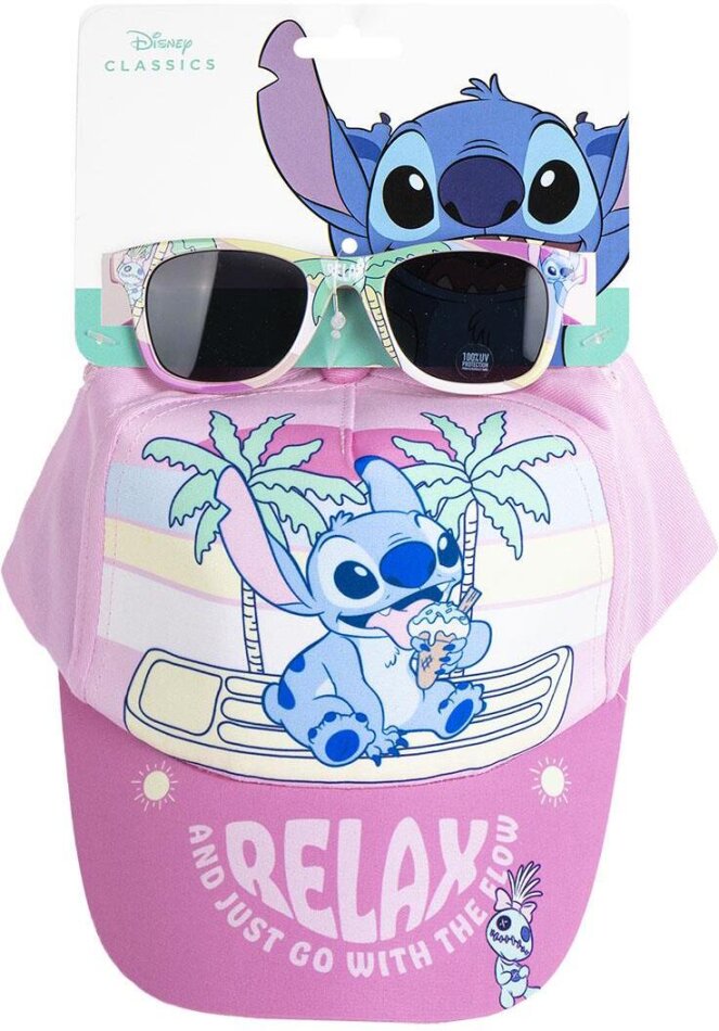 Set Casquette Baseball & Lunettes Enfant - Relax and Juste Go with the Flow - Lilo & Stitch