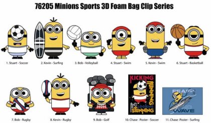 Minions Sports 3D Foam Bag Clip