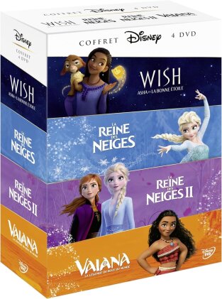 Wish - Asha et la Bonne étoile (2023) / La Reine des neiges (2013) / La Reine des neiges 2 (2019) / Vaiana, la légende du bout du monde (2016) (Coffret, 4 DVD)