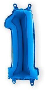 Folienballon Nummer 1 blau