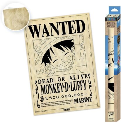 Poster Parchemin - Wanted Luffy - One Piece - 66 x 46 cm