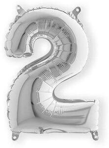 Folienballon Nummer 2 silber