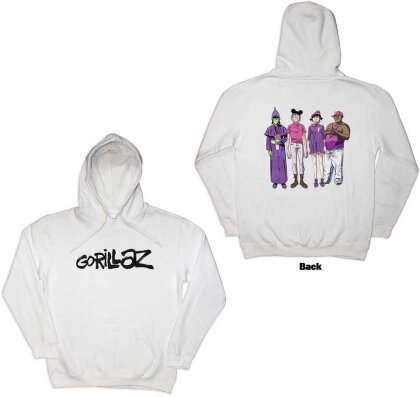Gorillaz Unisex Pullover Hoodie - Cracker Island (White) (Back Print)
